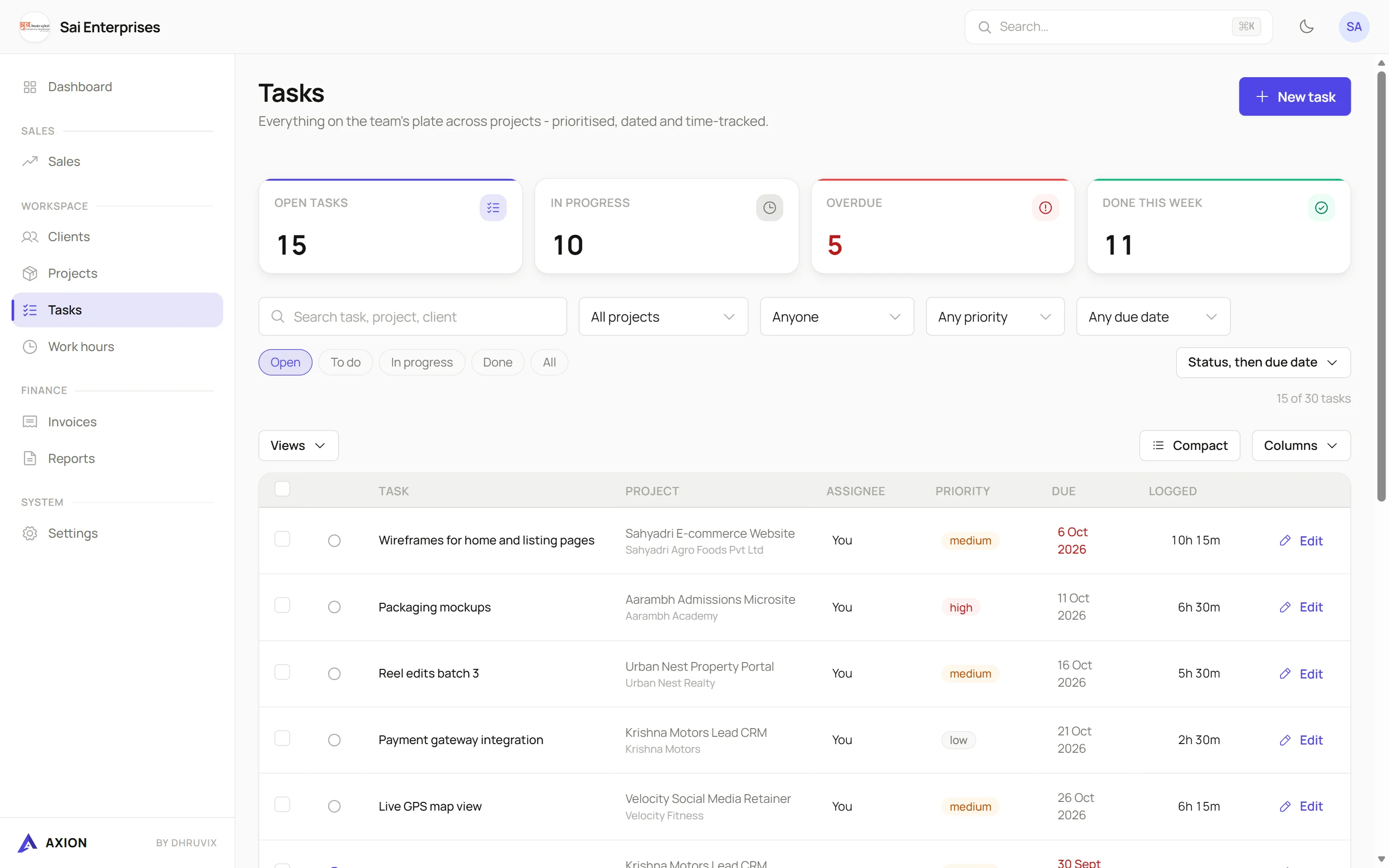 Tasks